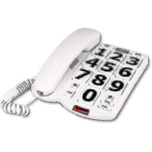 Seniorvänlig fasttelefon med tydlig display och stora knappar