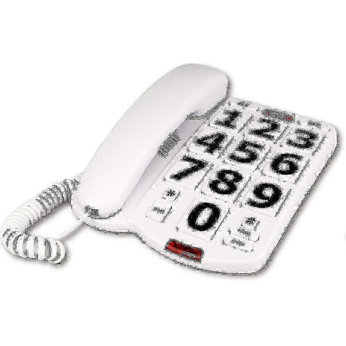 Seniorvänlig fasttelefon med tydlig display och stora knappar