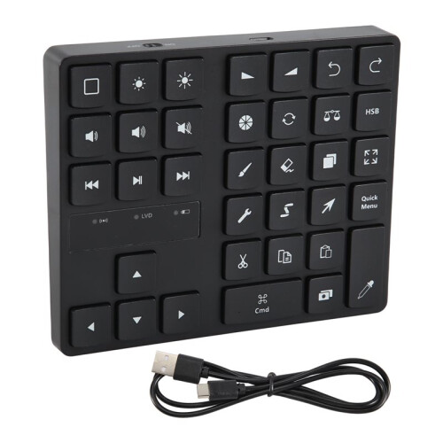 Drawing Keypad , 35 Keys Rechargeable Wireless Keyboard for Procreate, and Drawing Shortcuts Graphic