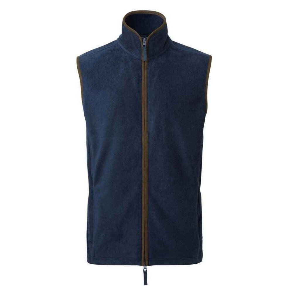 Premier (Xl, Navy/Brown) Mens Artisan Fleece Gilet