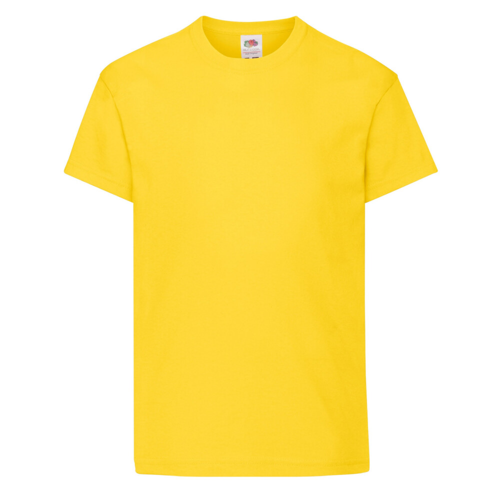Fruit Of The Loom (9-11 Years, Yellow) Childrens/Kids Original T-Shirt