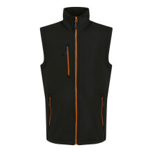 (M, Black/Orange Pop) Regatta Professional Mens Softshell 2 Layer Body Warmer