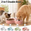 Automatic Cat Water Fountain - Gravity Feed Double Bowl with Spatter Proof Guard 2