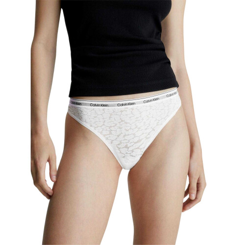 Calvin Klein (12 UK, White) Calvin Klein Womens/Ladies Modern Lace Thong