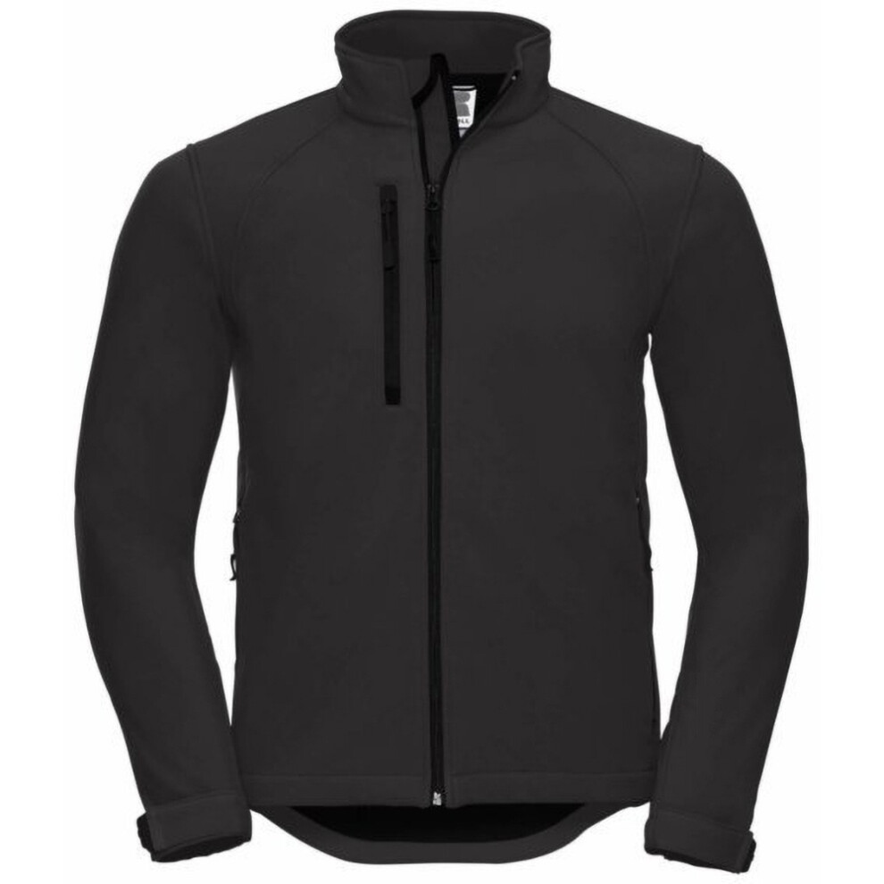 Russell (M, Black) Mens Water Resistant & Windproof Softshell Jacket