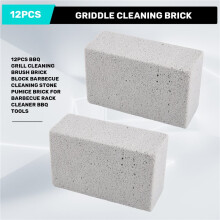 12PCS BBQ Grill Cleaning Brush Brick Block Barbecue Cleaning Stone Pumice Brick for Barbecue Rack Cleaner BBQ Tools