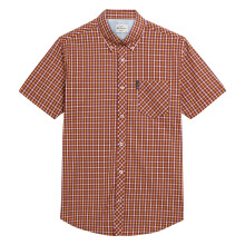 (XXL, Red) Ben Sherman Mens Signature House Checked Short-Sleeved Shirt