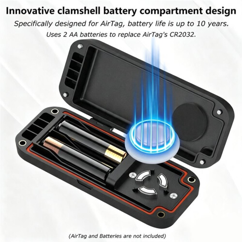 Battery Replacement Case for AirTag IP68 Waterproof Extended Battery Box, Easy Assembly Small Protective Holder Shell