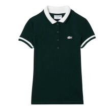 (10 UK, Green/White) Lacoste Womens/Ladies Embroidered Logo Short-Sleeved Polo Shirt