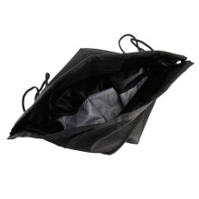 Drawstring Backpack Sports Gym Bag for Women Men Children Large Size with Zipper Bottle Mesh Pockets Black