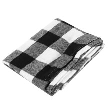 14 X 108 Inch Check Table Runner Cotton-Polyester Blend Handmade Black and White Plaid for Family Dinner, Outdoor or Indoor Parties,