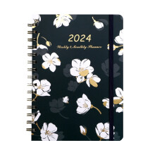 2024 Weekly Planner Spiral Bound 2024 Floral Planner - Comprehensive Weekly and Monthly Organizing Agenda Book