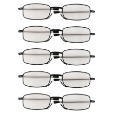 5 Pairs of Compact Folding Reading Glasses with Flip Top Carrying Case for Fashion Men Women Rotation Eyeglass +1.5