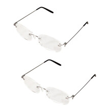 2X Unisex Flessibile Senza Montatura Lettura Occhiali Occhiali Leggeri - 2.00 con Astuccio