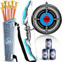 (Blue) Kids Bow and Toys Set Outdoor Games with 10 Suction Cup Arrows for Kids Boys & Girls Ages 3-12
