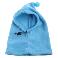 (Blue, M) Hundemütze, einfarbig, mit kleinem Bommel und Kordelzug, Winter, Leopardenmuster, blau, Größe M