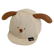 (Beige) Beige Cotton Cartoon Dog Ear Baseball Cap for Baby 0-3 Years