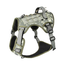 (Upgraded Camouflage, M) Adjustable Large Dog Walking Harness Maximum Comfort Safety Outdoor Black S