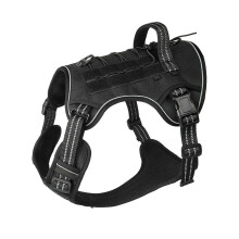 (Upgraded Black, L) Verstellbares Hunde-Spaziergeschirr für große Hunde, maximaler Komfort und Sicherheit für den Außenbereich, Schwarz, Größe S