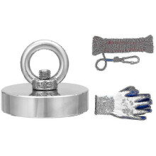 (60mm) Kit di pesca con magnete, corda da 20 m, guanti, frenafiletti, bullone ad occhiello al neodimio da 35-600 kg, recupero
