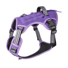 (Upgraded Purple, L) Adjustable Large Dog Walking Harness Maximum Comfort Safety Outdoor Black S