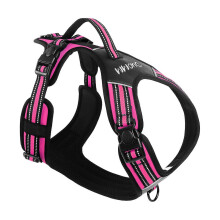 (Rose Red, L) Fashion Reflective Chest Shoulder Belt for Dog Cat Safety Night Runs Black