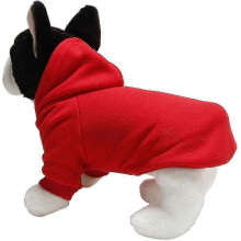 (S, Red) Warm Hooded Dog Cat Hoodie Pullover Puppy Clothes