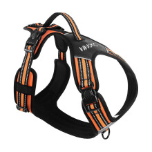 (Orange, S) Fashion Reflective Chest Shoulder Belt for Dog Cat Safety Night Runs Black