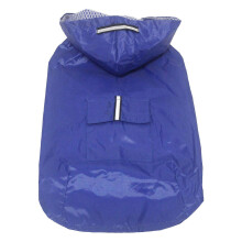 (Blue, 6XL) Leichter, wasserdichter Regenmantel für große Hunde mit Kapuze, reflektierenden Streifen und Sicherheitsmerkmalen, Schwarz, Größe L