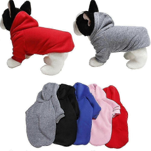 (L, Pink) Felpa calda con cappuccio per cani e gatti, pullover per cuccioli