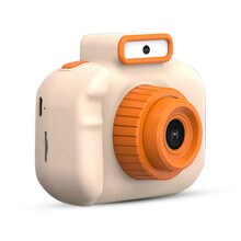 (beige) Kids Camera Purple 2in 1080p Dual Lens Christmas Birthday Gift for Girls 3-8 Years 32GB
