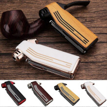 (Red Wood Grain) 4-in-1 Portable Pipe Lighter for Indoor Outdoor Men Gift