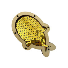 (Yellow) Shimmering Sequins Fish Busy Board Accessory Fine Motor Skill Sensory Development Blue