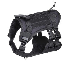 (Black, S) Adjustable Large Dog Walking Harness Maximum Comfort Safety Outdoor Black S
