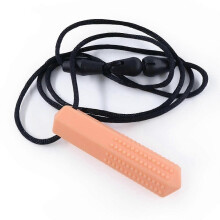 (Orange) Stylish Safe Non-toxic Sensory Chew Necklace for Kids Adults Anxiety Stress Relief
