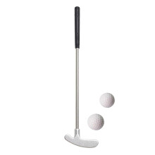 (Silver) Mini Golf Putter Club Set with 2 Balls TPR Grip for Kids Adults