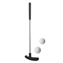 (Black) Set di mini mazze da golf con putter e 2 palline, impugnatura in TPR, per bambini e adulti.