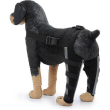 (Reflective Black, S) Stützbandage für Verletzungen und Verstauchungen der Hinterbeingelenke beim Hund mit Unterstützung für das vordere Kreuzband