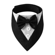 (Black, M) Verstellbares Halsband mit Fliege für kleine Hunde und Katzen, ideal für Geburtstagsfeiern und Festivals, Schwarz, Größe S