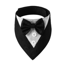 (Black, S) Verstellbares Halsband mit Fliege für kleine Hunde und Katzen, ideal für Geburtstagsfeiern und Festivals, Schwarz, Größe S