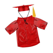 (Red, L) Vestido de graduación rojo lavable para perros, atuendo para fiestas de Halloween para mascotas, negro, talla S
