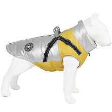 (Yellow, M) Dog Winter Warm Reflective Thick Jacket Vest for Small Medium Dogs