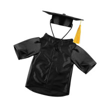 (Black, S) Washable Red Graduation Dog Dress Halloween Party Pet Attire Black S