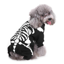 (SDZ22 skull skeleton, L) Tuta per cani con cappello, trasformazione, costume di Natale o Halloween, maglione per cani di piccola taglia.
