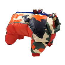 (Red Camouflage, 14) Navy Blue Camo Dog Winter Jacket TractionHook Warm Cotton Thick Coat Ski Hiking 22