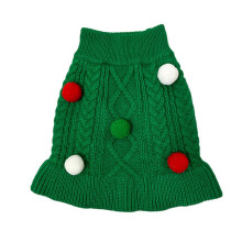 (Green, S) Dicker Strickmantel für mittelgroße Hunde, Weihnachtsgrün, XS, für drinnen und draußen