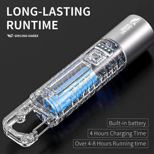 Mini LED Flashlight COB Side Light Telescopic Zoom USB Charging Hook Torches 1