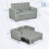 Two-Seater Linen-Look Sofa Bed - Light Grey 5