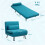 Single Linen-Feel Sleeper Chair - Dark Blue 5