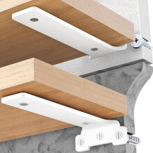 Wsporniki do Półek Metalowe Wytrzymałe Nośność 70 kg 4 Sztuki 30 cm Białe